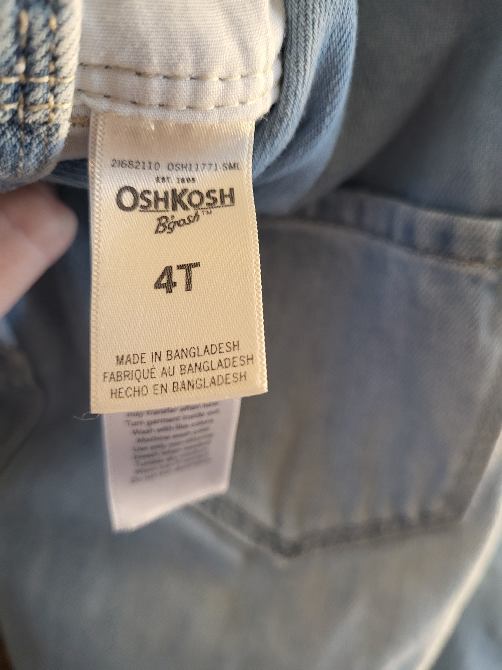 OshKosh B'gosh Light Blue Denim Overalls for Kids - Picture 5 of 9